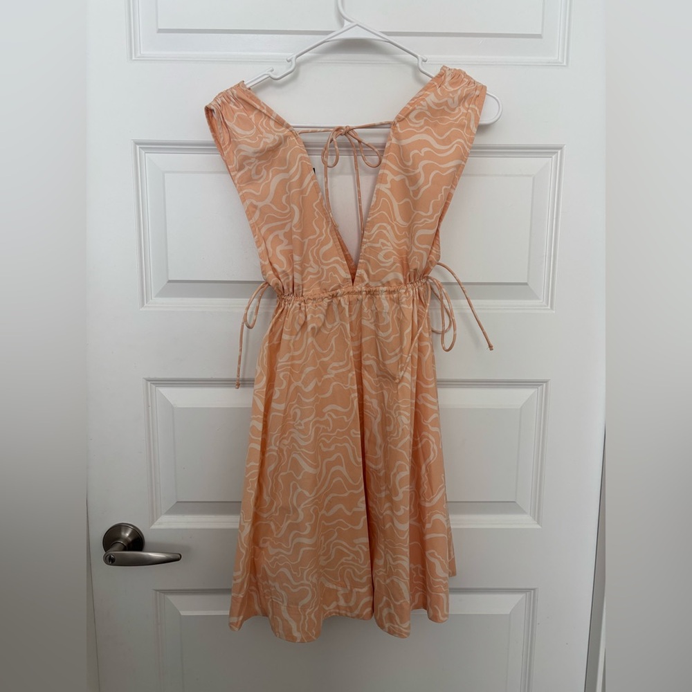 Abercrombie cream orange tie summer dress